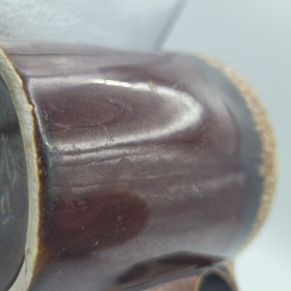 Hull Cup Mug Brown Drip Glaze Oven Proof Coffee Tea‎ Square Handle Set Pair Two - Picture 8 of 12